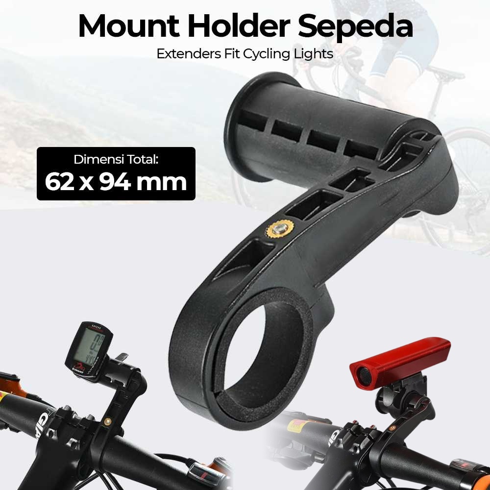 Mount Holder Sepeda Extenders Fit Cycling Lights Lamps - OMSE5QBK Black