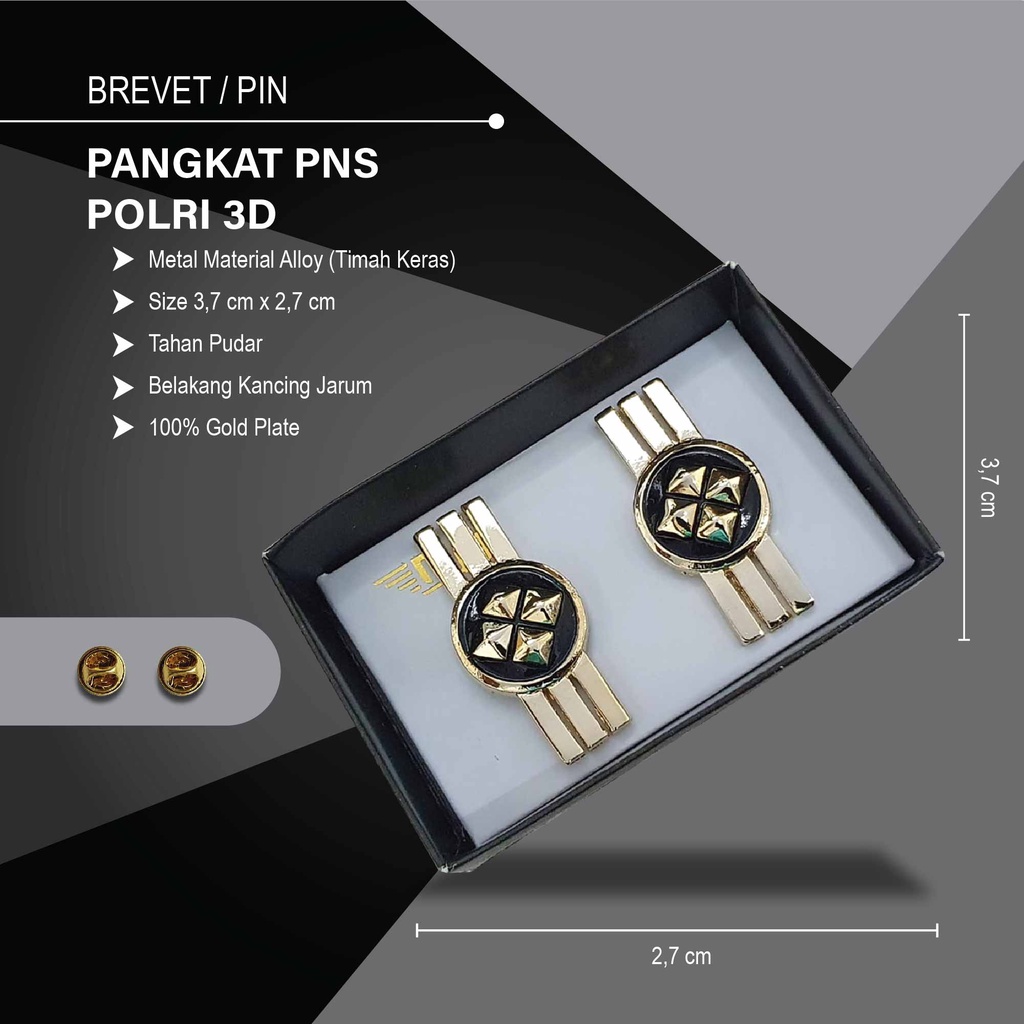 PIN PANGKAT PNS POLRI 3D PREMIUM EXCLUSIVE