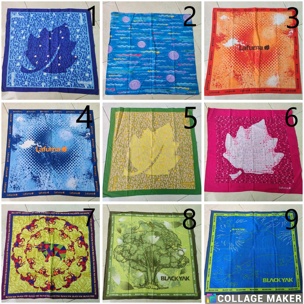 Bandana Outdoor Lafuma Black Yak - Syal Ikat Kepala Scarf Second - Pakaian Bekas Pria Wanita Anak