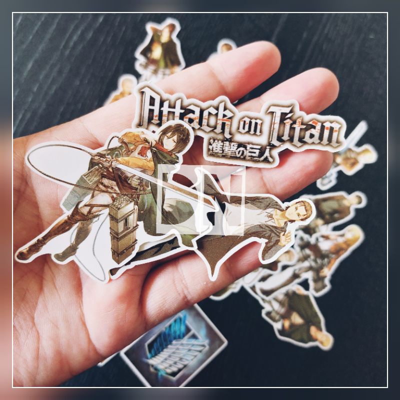 

isi 18 pcs stiker anime attack on titan sticker kertas glossy karakter kartun anime jepang