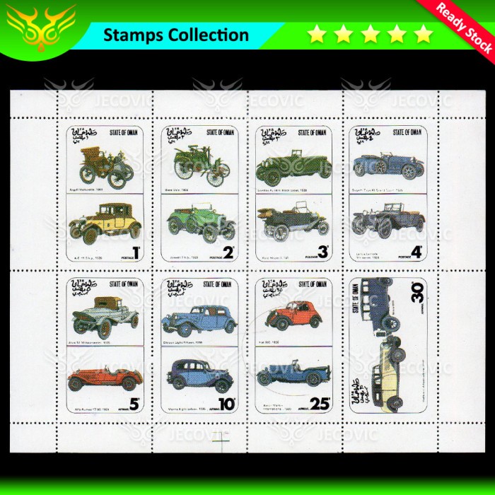 

State of Oman Cars Series, Prangko Souvenir Sheets