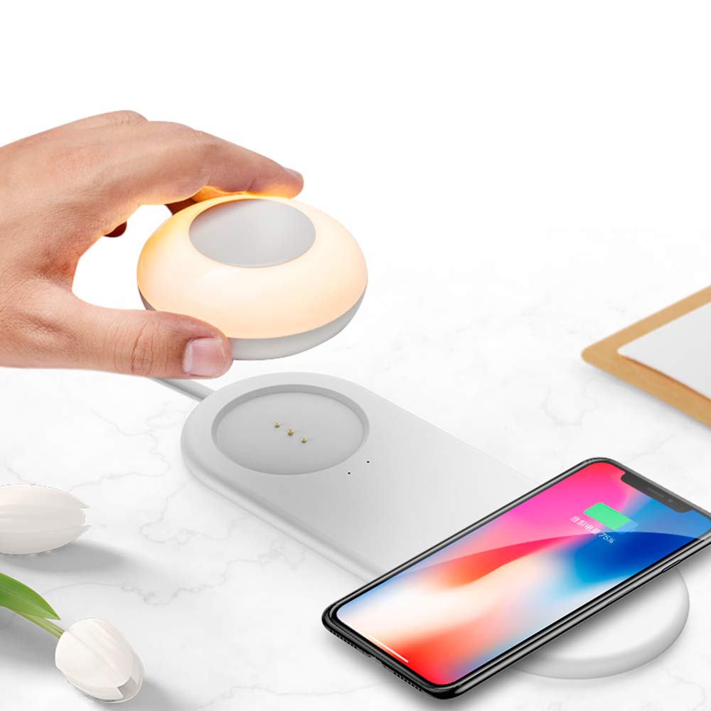 ❤️ SUHU ❤️ Lampu Tidur WIRELESS CHARGER DIGITAL LED Fast Charging