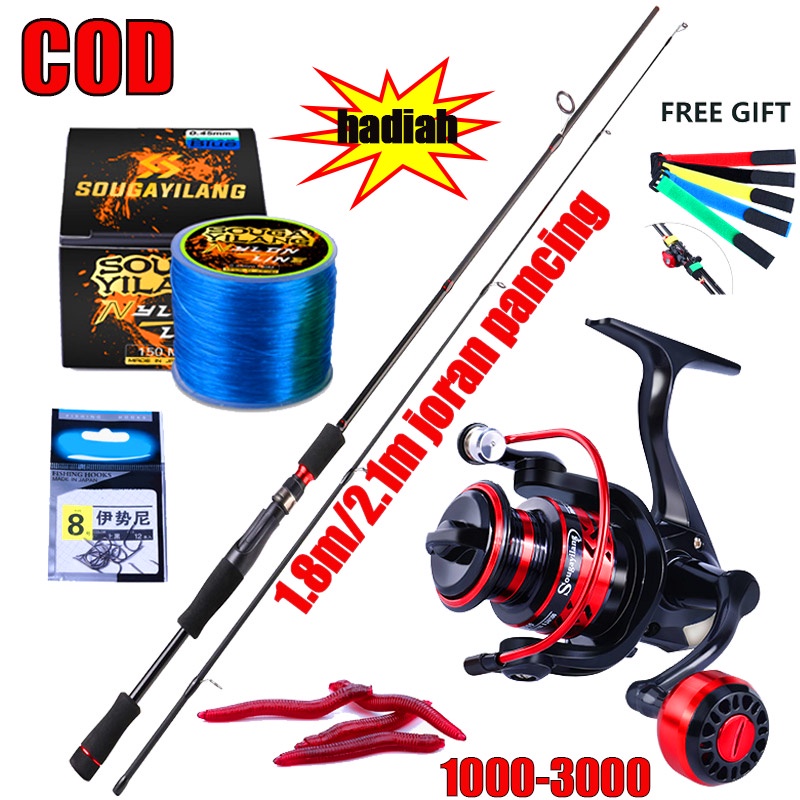 Sougayilang Set Pancing 1.8M / 2.1M  Joran Pancing pemintalan / casting pancing reel pancing untuk m