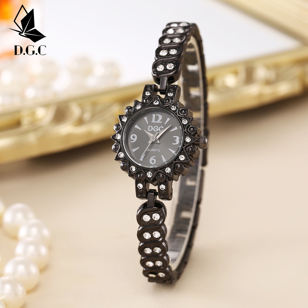 ✨DGC✨JAM TANGAN WANITA ANALOG MURAH HARGA GROSIR RANTAI CRYSTAL KRISTAL PREMIUM WATCH MURAH  W242