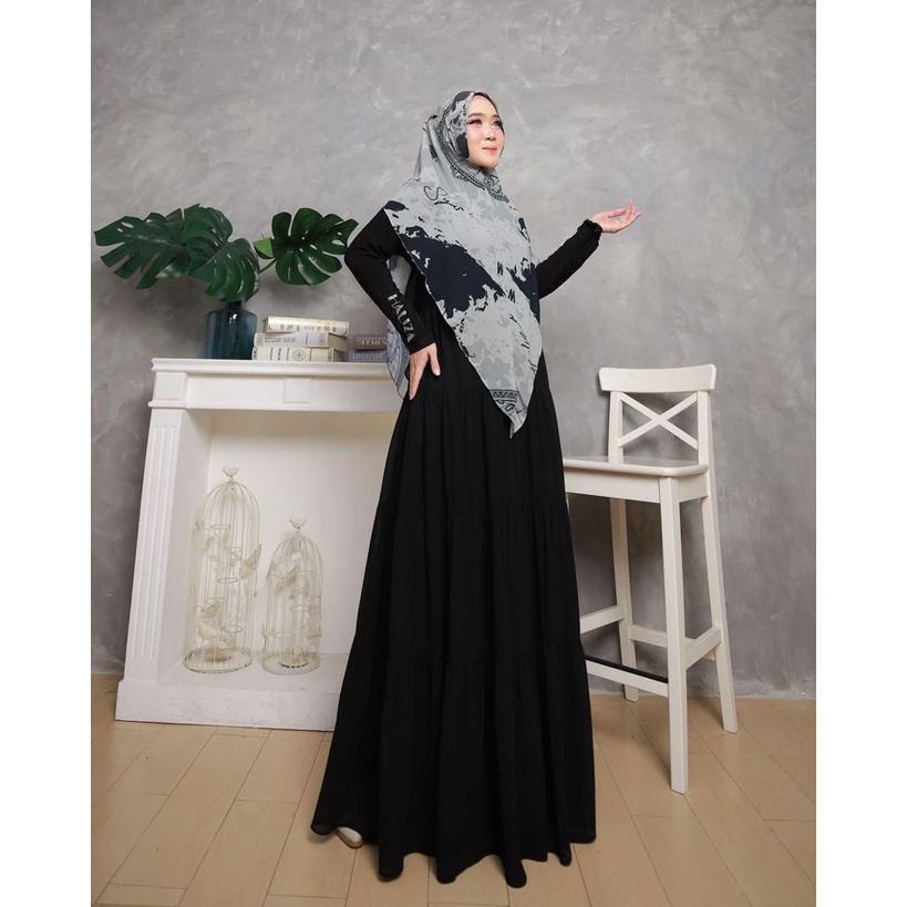 Gamis Tian Syar'i By Haliza Syari, Amirah Hitam Jersey Import