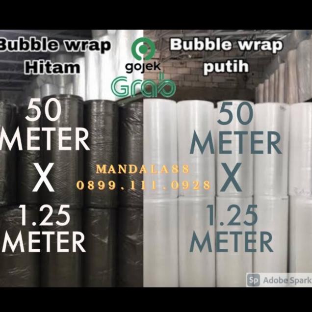 

Jual Rugi!! Habisin Stock! Bubble Wrap ROLL 1.25Mtr x 50Mtr - Hitam, Kualitas STD