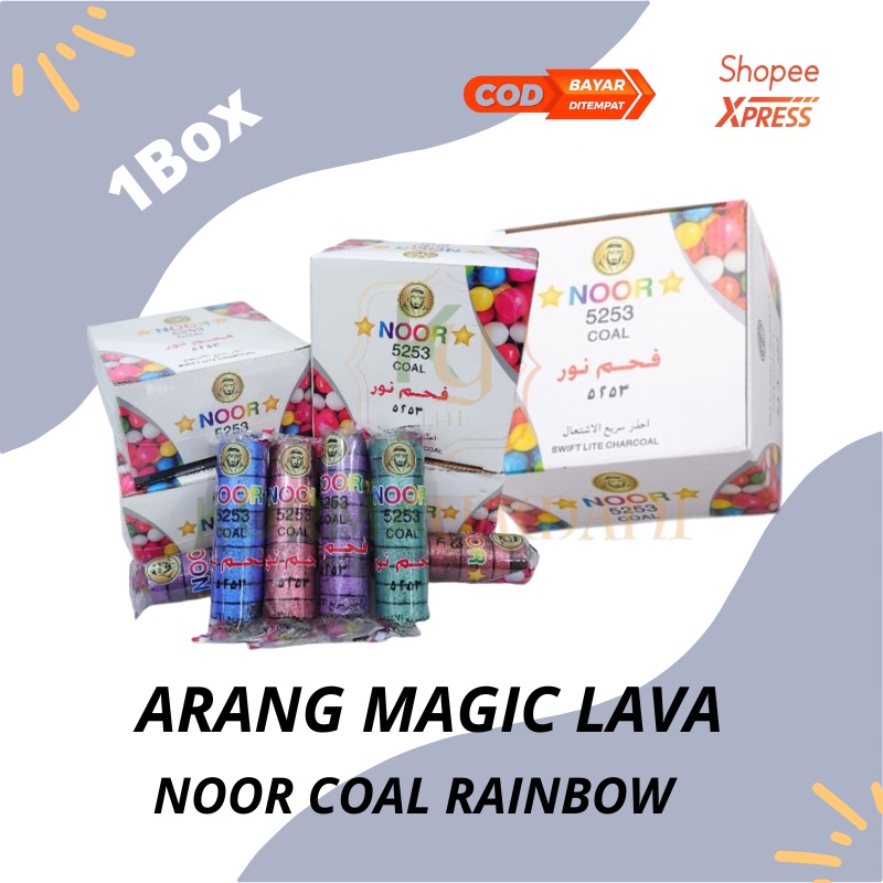 (1BOX) Arang Lava Magic 1box Arang Noor Pelangi Coal Dupa / Arang Magic Noor Pelangi 1Pcs / Arang La