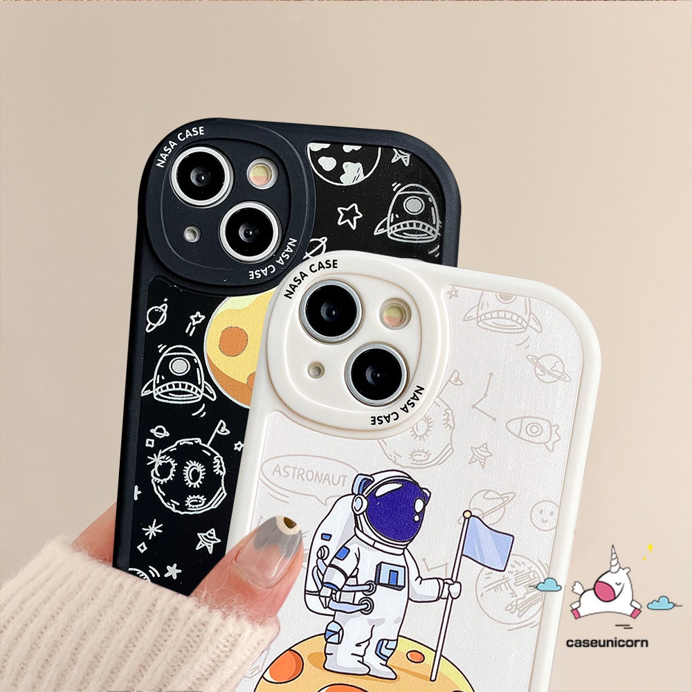 Case NASA Redmi A1 9A 12C 10C 910a 10 9T 9C K40S POCO M3 X3 NFC Pro F4 Redmi Note10 10s 11 11s 10Pro 8 9 9Pro 9s 11Pro 8Pro Mi 12 11 Lite 11T Astronot Trendi Luar Angkasa Sarung Soft Cover