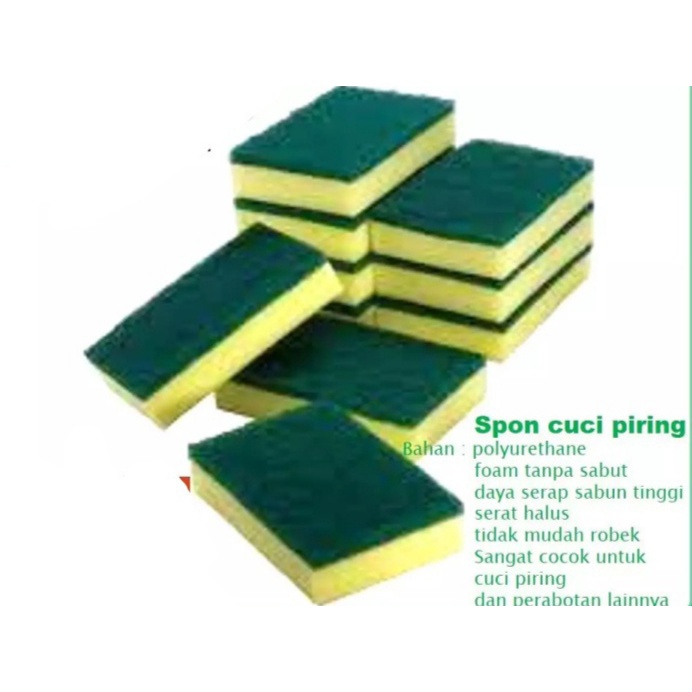 Serbagrosirmurah Sabut Spons Cuci Piring isi 1 pcs sponge scouring pad spons