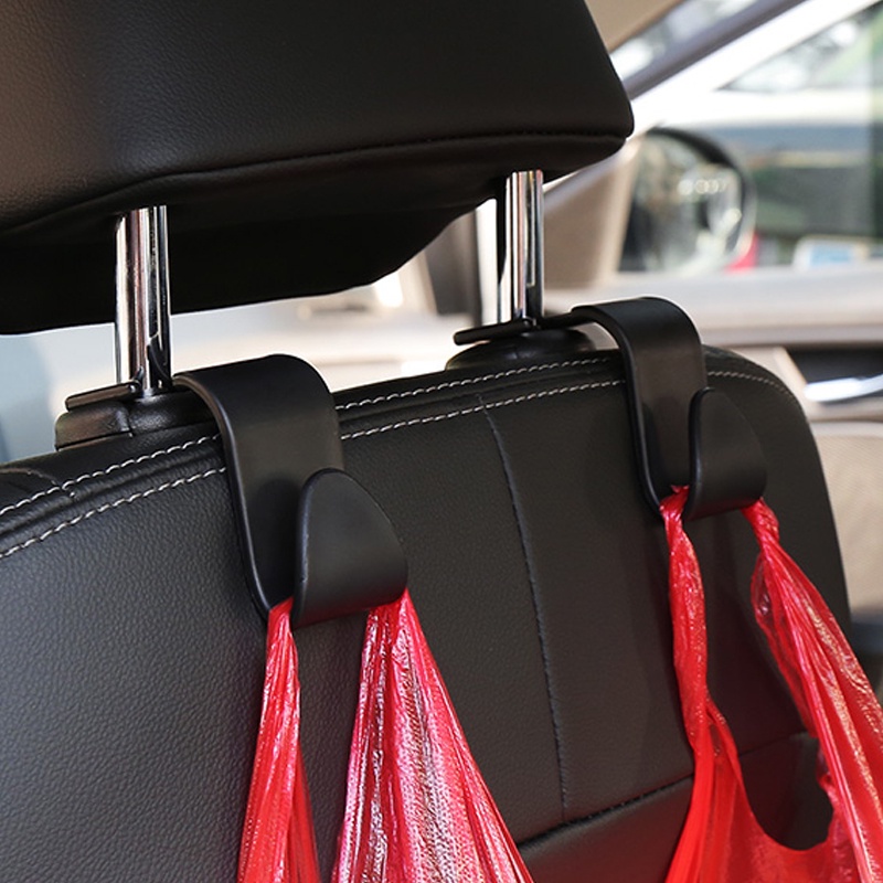 2pcs Kait Gantungan Tas / Dompet / Pakaian Untuk Sandaran Kepala Jok Mobil