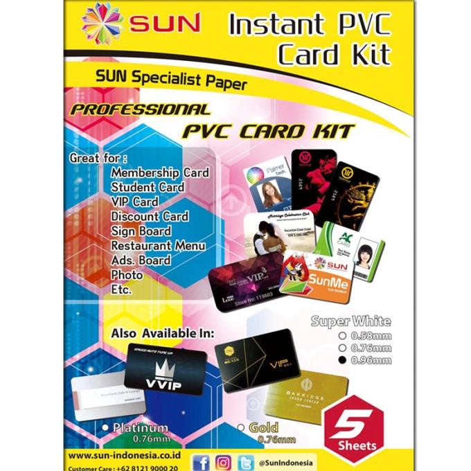 

HARGA DISKON Kertas PVC Super White 0.96mm - SUN Professional PVC ID Card