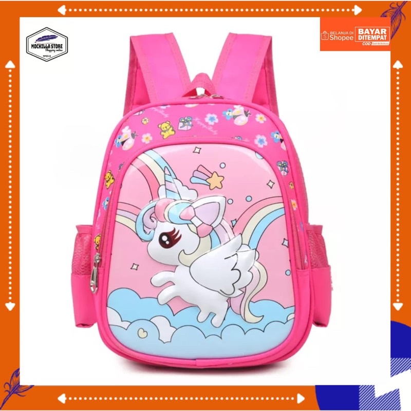 Tas Ransel Anak Sekolah Perempuan Paud Tk Sd Tas Ransel karakter Printing Karakter Unicorn Dan Frozen Mochillastore Terbaru Terpuler Termurah