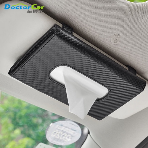 Tempat Tissue Kotak Tissue/Masker Carbon Mobil Gantung Magnetik Klip