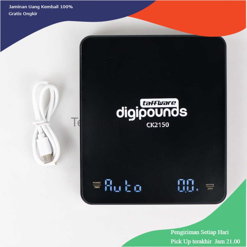 TD - PR Taffware Digipounds Timbangan Dapur Digital 3kg Akurasi 0.1g + Timer - CK2150