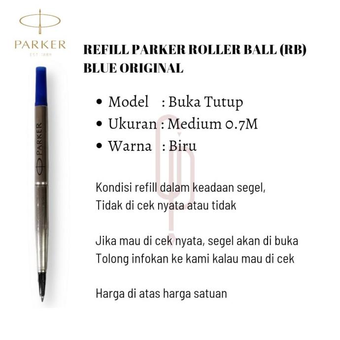 

TERBARU Refill Isi Ulang Pen Parker Roller Ball Ukuran Medium Original /ALAT TULIS AESTHETIC/ALAT TULIS SEKOLAH/ALAT TULIS SET/ALAT TULIS LENGKAP/ALAT TULIS ANAK/ALAT TULIS LUCU
