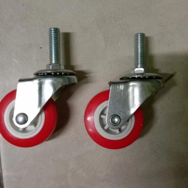 roda troli roda pu roda baut 2 inch baut tusuk