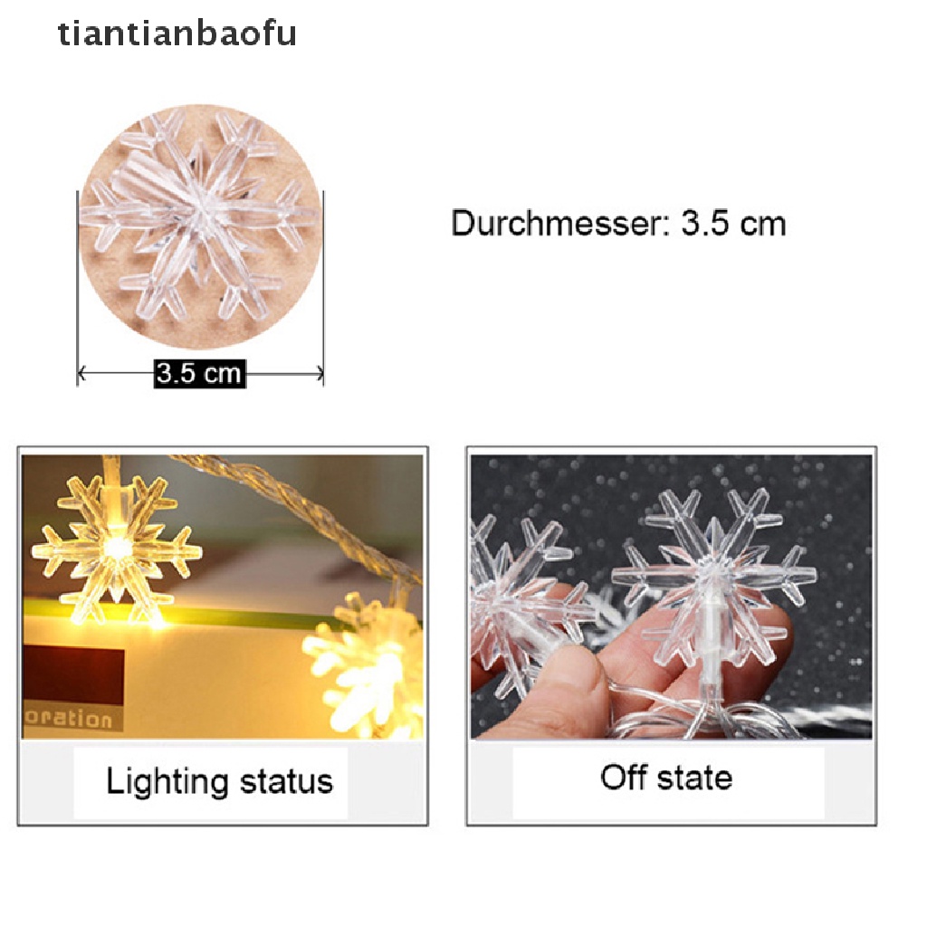 Lampu String 20 Led Bentuk Snowflake Untuk Dekorasi Pohon Natal