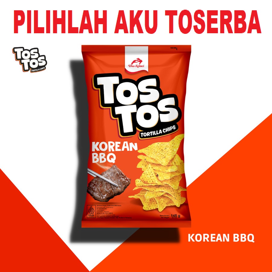 TOSTOS Tortilla Chip KOREAN BBQ 145 gr - ( HARGA 1 Pcs )