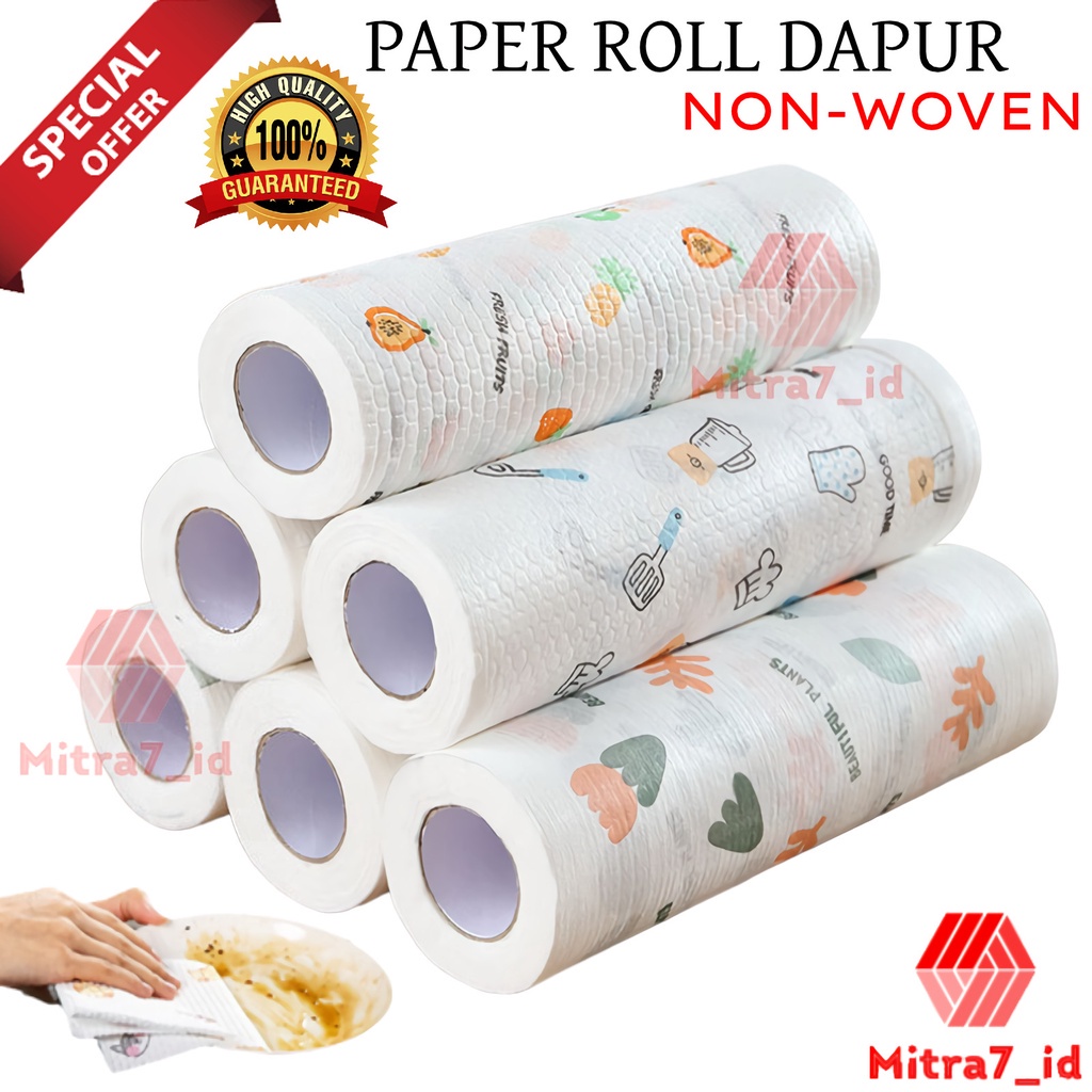 [M7] KAIN LAP TISU GULUNG NON WOVEN / TISSUE TISU LAP DAPUR ANTI MINYAK BISA PAKAI BERULANG KALI / KAIN TISU ROLL