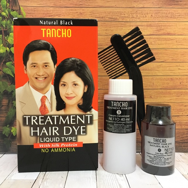 Ningrum - Tancho Treatment Hair Dye Liquid Type with Silk Protection No Ammonia Natural Black 40ml &amp; 80ml 100% Original - 9902