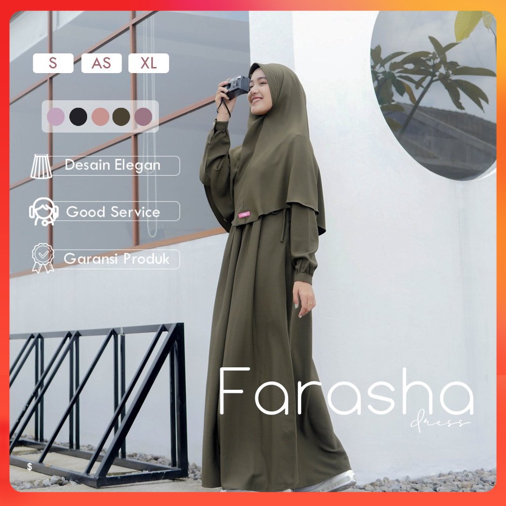 Naisha Official / Farasha Dress / Dress Premium / Dress Terbaru / Dress Simple / Dress Kondangan / G
