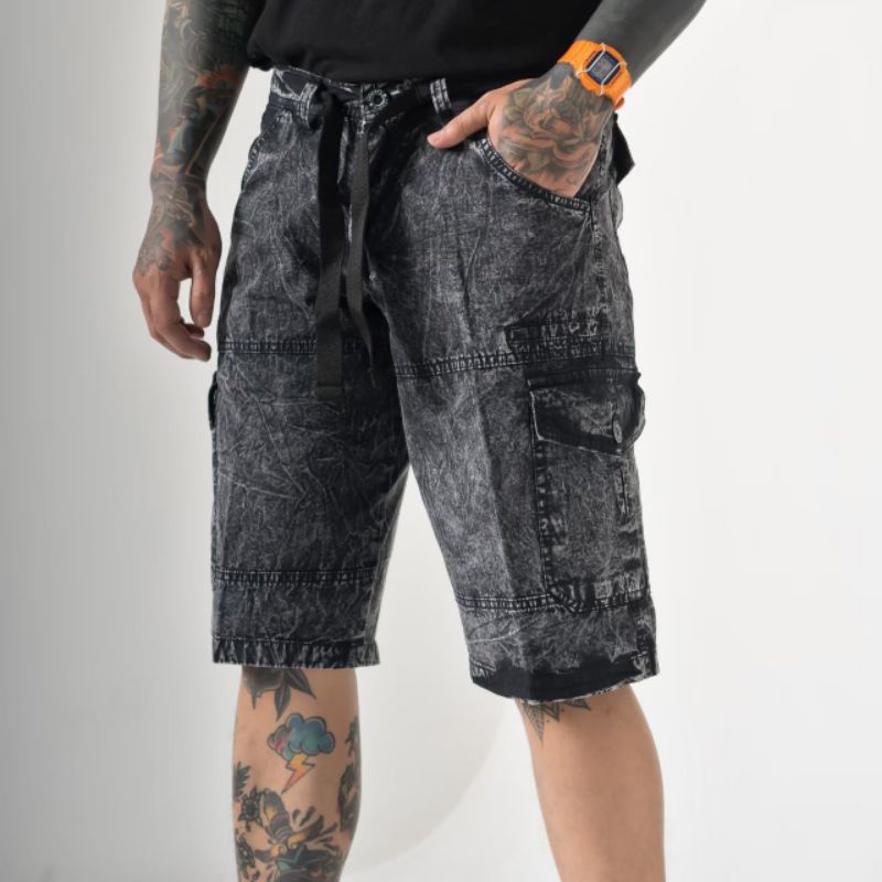 Cargo Pendek Jeans Shandwash SEXTORS™ Original Short Pant's Men's Soft Jeans | Cargo Pendek Pria | Cargo Jeans | Celana Pendek Pria