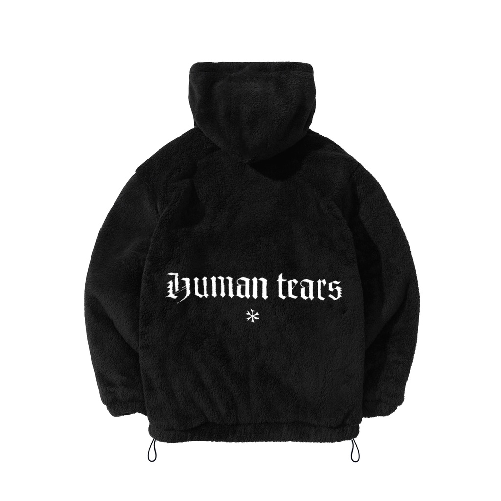 SHERPA HOODIE OVERSIZE | HUMAN TEARS | BLACK | YIKESALLDAY