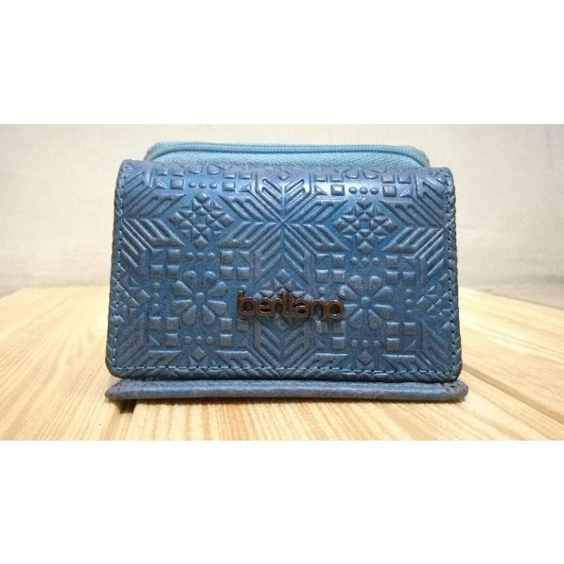 Dompet kulit Berliano Ninneta Grey Metalik preloved