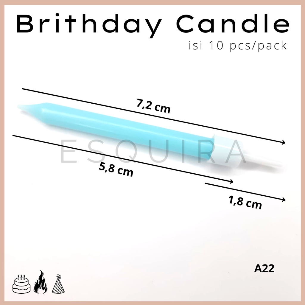 Party Candle / Birthday Candle / Lilin Ulang Tahun 10 pcs / A22