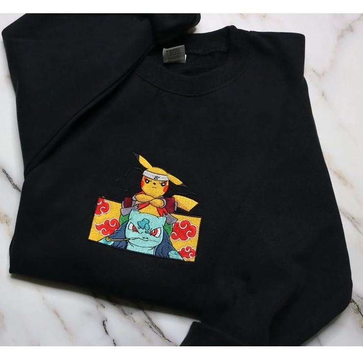 Crewneck Pikachu Shippuden Embroidery Premium Unisex