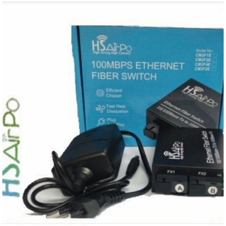 HSAirPo CM2F2E 2 Fo 2 Lan Media Converter Fiber Optik 2Fo 2Lan HS AirPo CM2F2E N1