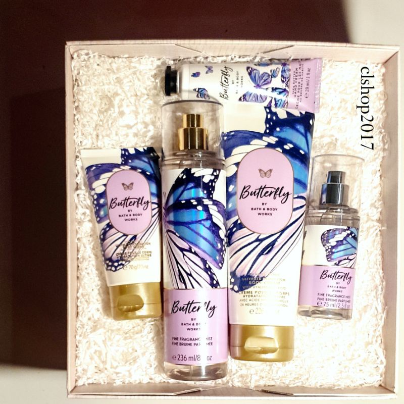 BBW BUTTERFLY GIFT SET PAKET BATH &amp; BODY WORKS