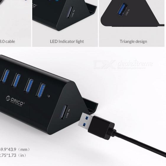 USB 3.0 HUB 4 port with Phone & Tablet Stander Orico SHC-U3