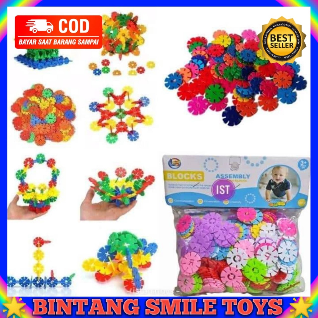 MAINAN ANAK BLOCK SUSUN BUNGA RODA / MAINAN ANAK EDUKASI BLOCK BOMBIK SUSUN LB 6 PROMO TERMURAH COD