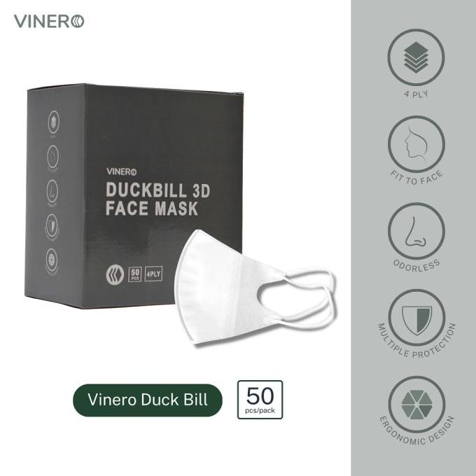 Vinero Masker Duckbill 4Ply Protection Face Mask Earloop 50Pcs