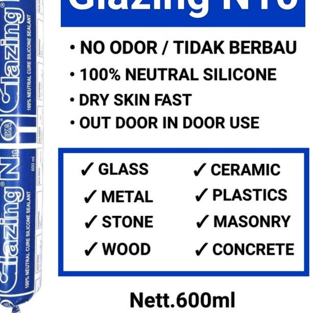 

SILICONE SEALANT SOSIS GLAZING N10 IKA - 600ml NEUTRAL 100% - Putih