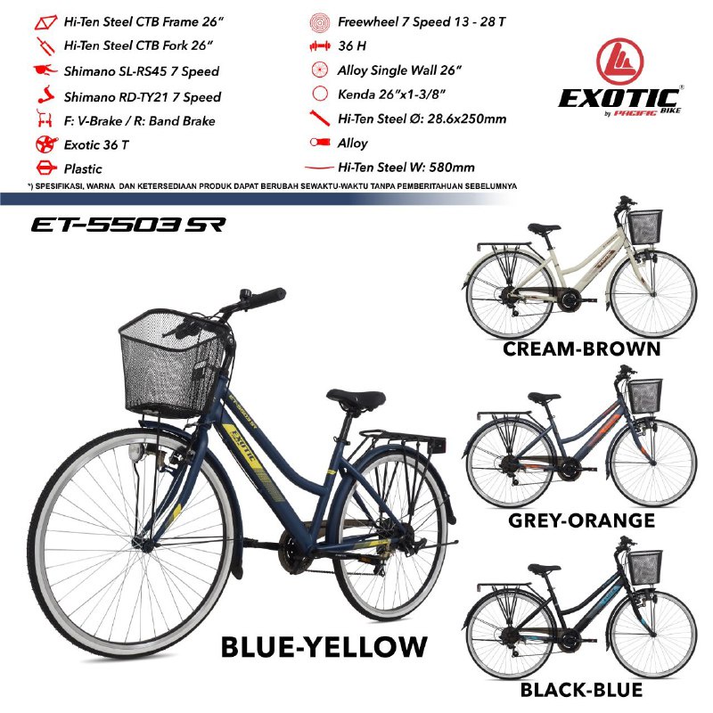 Sepeda Mini CTB 26 inch Exotic 5503 SR keranjang Shimano 7 Speed