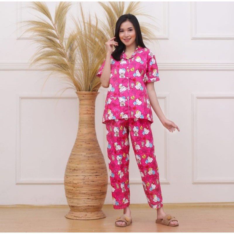 [Fashion Wanita] Baju tidur PIYAMA setelan | oneset | karakter | motif terbaru