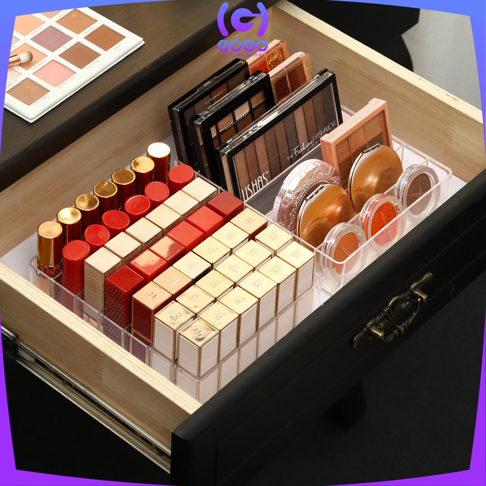 GOGO-K41 K44 Rak Akrilik Kosmetik 7 Grid Cosmetic Organizer / Tempat Penyimpanan Make Up Kosmetik