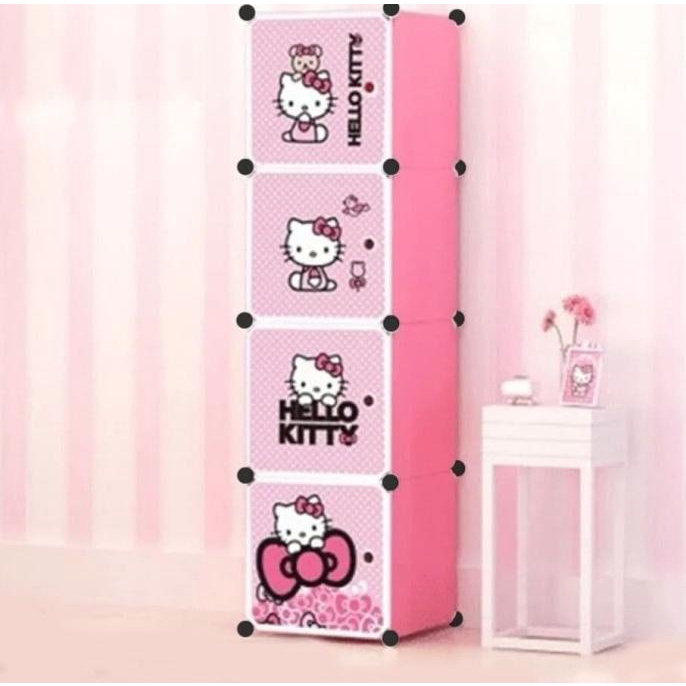 

lemari pakaian plastik rak baju anak bayi rak buku tas 4 pintu stock ready
