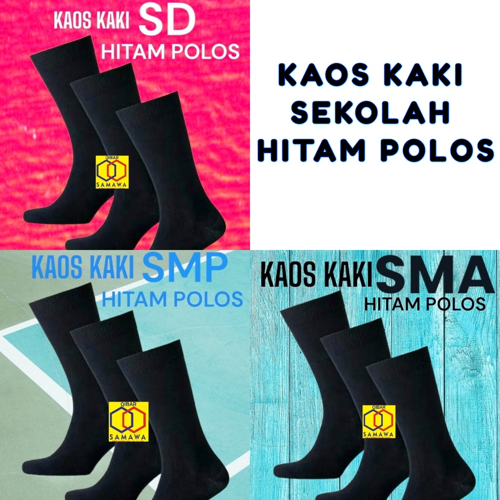 Kaos Kaki Sekolah Hitam Putih SD SMP SMU