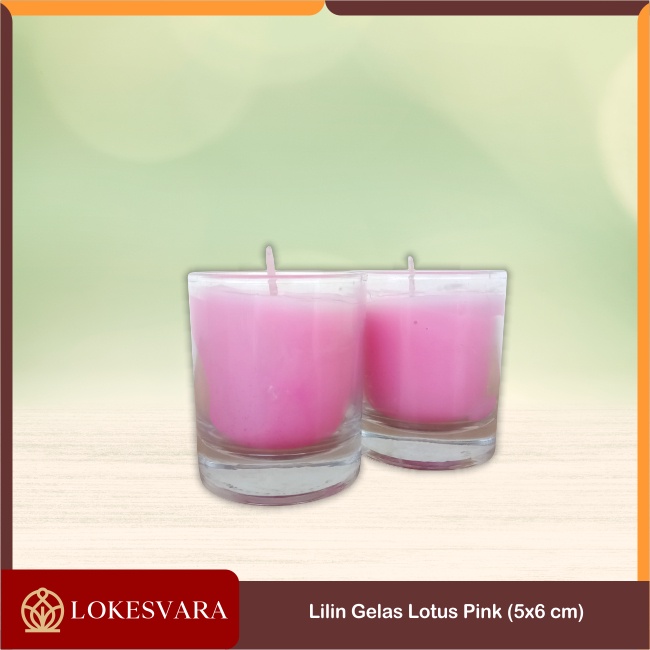 Lilin Candles Gelas Lotus Stearin Wax Dekorasi 5x6cm