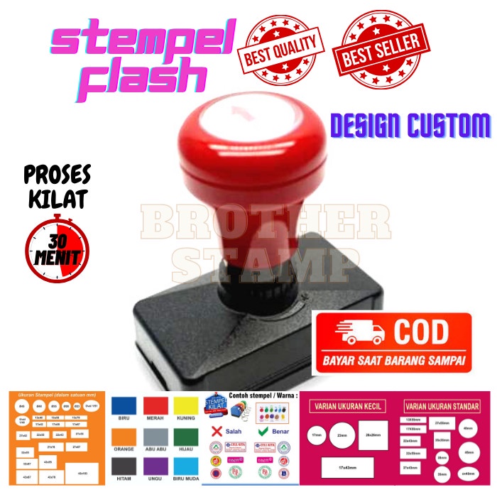 

Stempel Custom / Lunas / Ukuran 17X43 Mm / Otomatis Tinta/Bisa 2 Warna