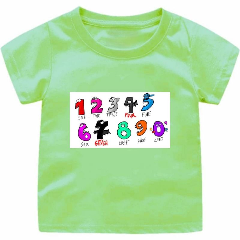 BAJU KAOS ANAK CEWEK/COWOK VURAL 1-12TAHUN NUMBER LORE VURAL