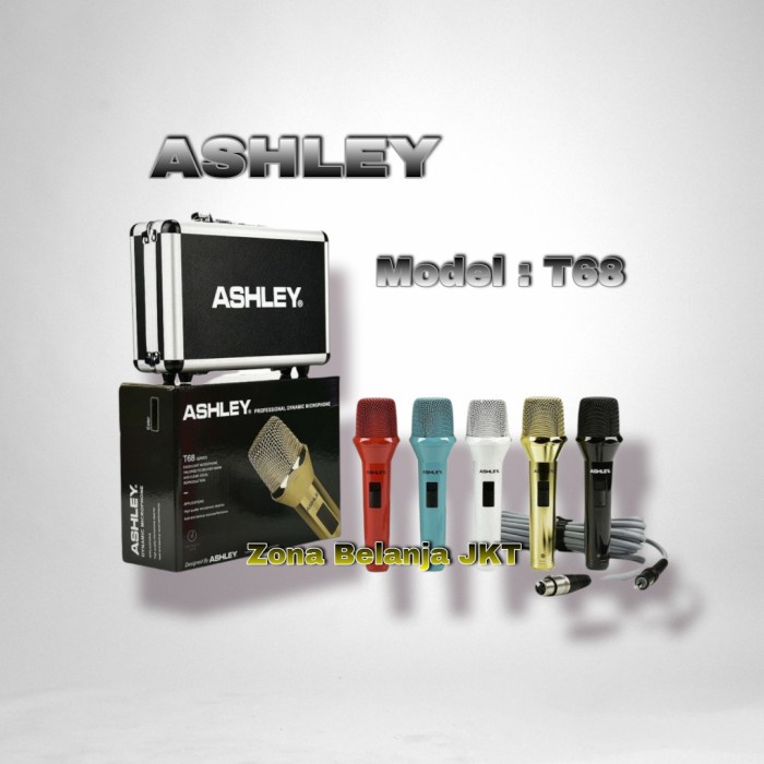 Mic Kabel Ashley T68 T 68 Vokal Microphone Ashley T68 Original
