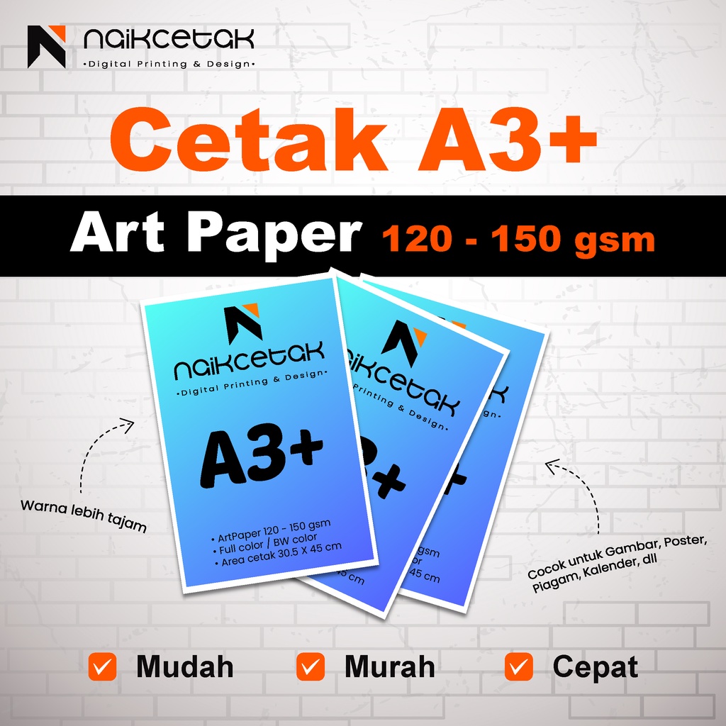 Jual Cetak Print A3+ MURAH | Art Paper 120 - 150 | 1 Sisi / 2 Sisi ...