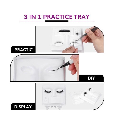 Alat Latihan Praktek Eyelash Extension Face Plastic Training Practice Tools Pasang Bulumata Palet Manekin