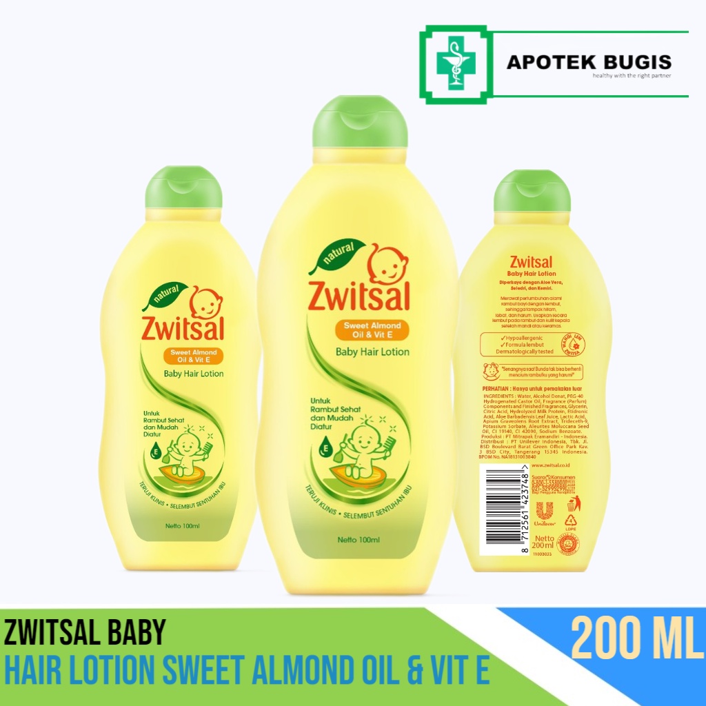 Zwitsal Baby Hair Lotion Aloe Vera Kemiri Seledri 200 Ml - Pelebat Rambut Bayi