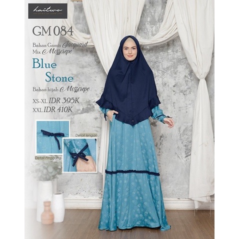 PROMO LIMITED GAMIS HAIHAI GM 84 BLUE STONE BY HAITWO BAJU BUSANA MUSLIM WANITA HARIAN LEBARAN RAMAD