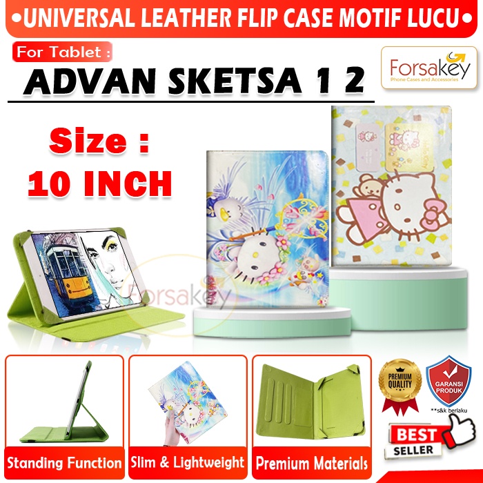 Advan Sketsa 1 2 Tab Tablet PC Android 10 10.1 Inch Flip Case Casing Book Cover Sarung Kesing Flipca